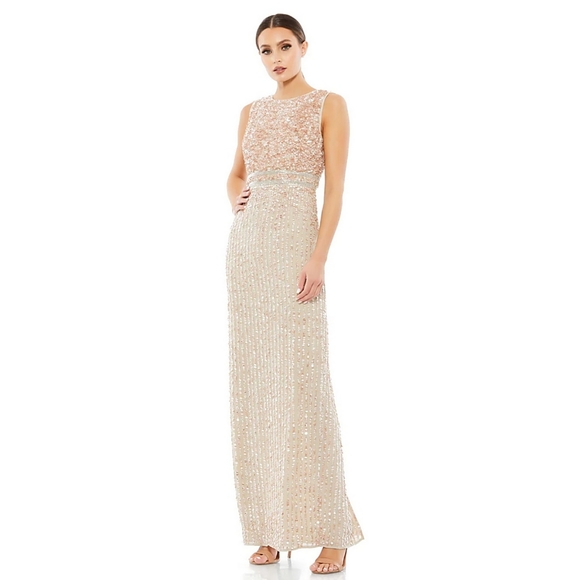 Mac Duggal Dresses & Skirts - MAC DUGGAL size 14 SEQUINED HIGH NECK SLEEVELESS COLUMN GOWN Formal Dress